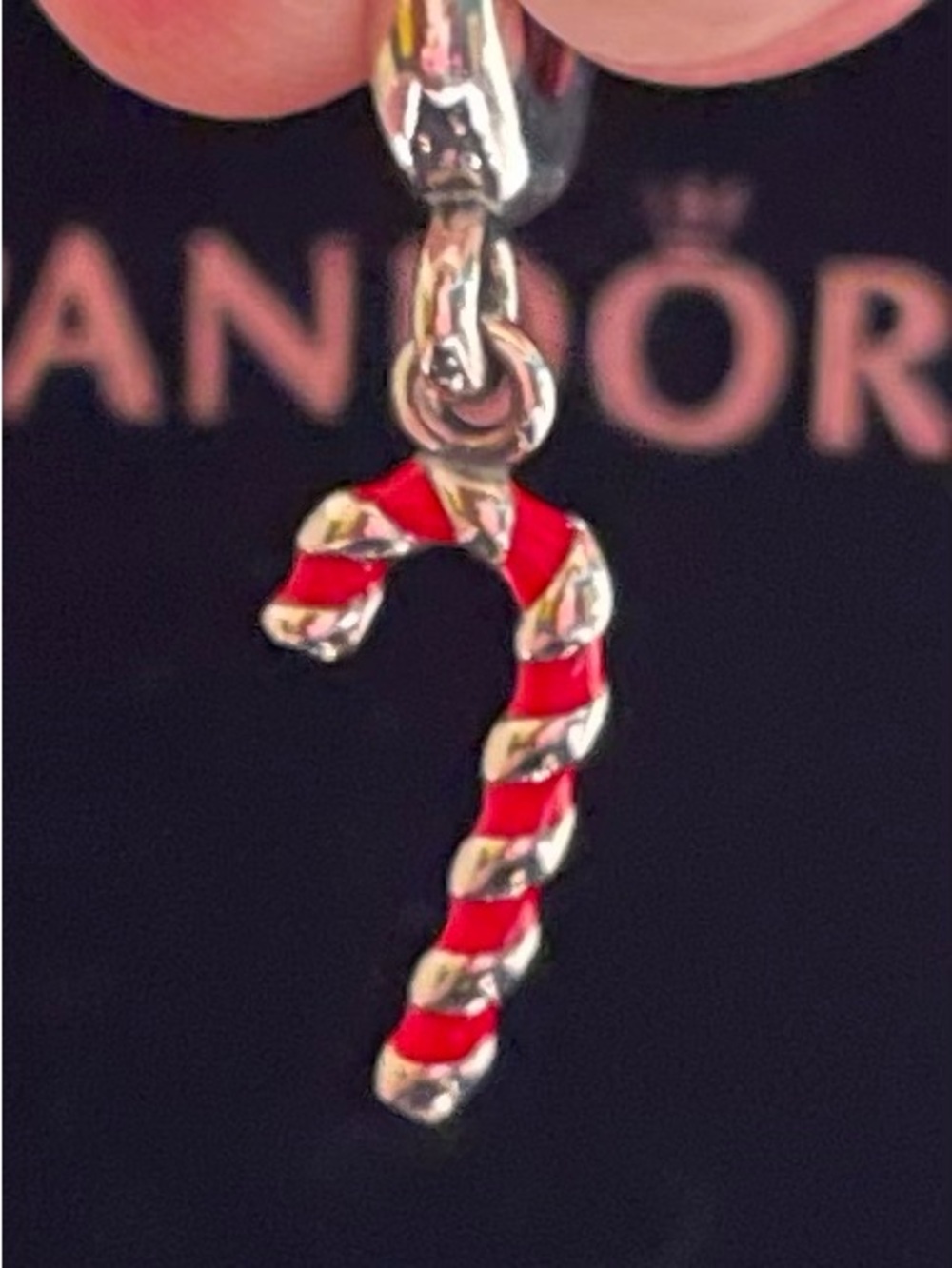 Authentic Pandora Sparkling Candy Cane Dangle Charm